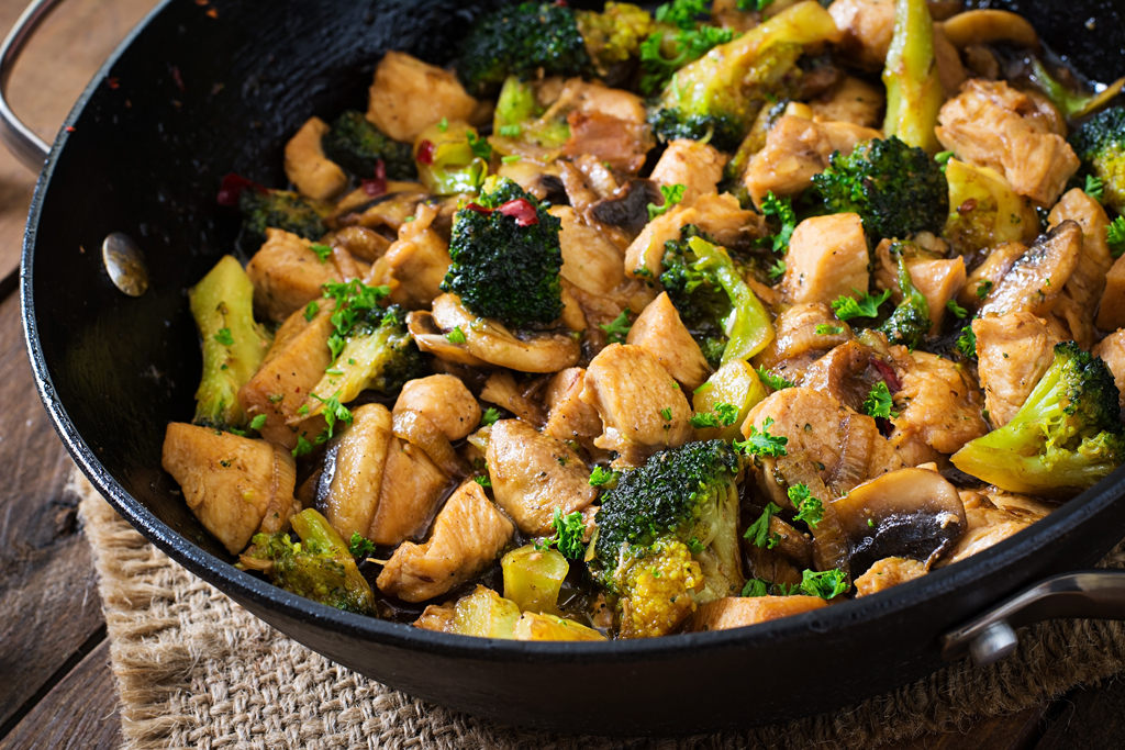 Easy Asian Broccoli Chicken and Mushroom Stir-Fry