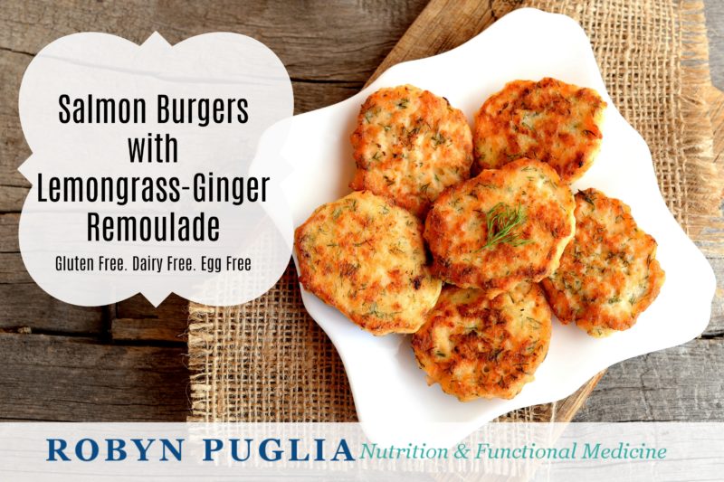 Salmon Burgers with Lemongrass-Ginger Remoulade